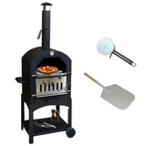 Kukoo Outdoor Ofen Gartenofen Pizzaofen Gartengrill Pizzastein Terasse Grill Gartenbackofen Smoker 156 cm H x 64 cm B x 43 cm T Gratis Pizza Schieber