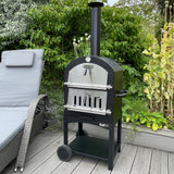 Kukoo Outdoor Ofen Gartenofen Pizzaofen Gartengrill Pizzastein Terasse Grill Gartenbackofen Smoker 156 cm H x 64 cm B x 43 cm T Gratis Pizza Schieber